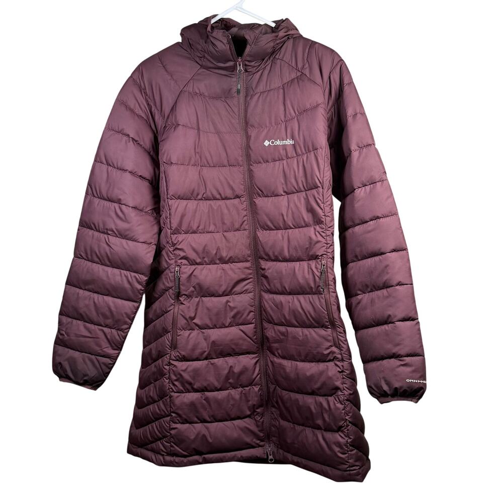Columbia Women's Large Omni-Heat Insulated Purple Hooded Puffer Jacket NWOT